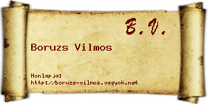 Boruzs Vilmos névjegykártya